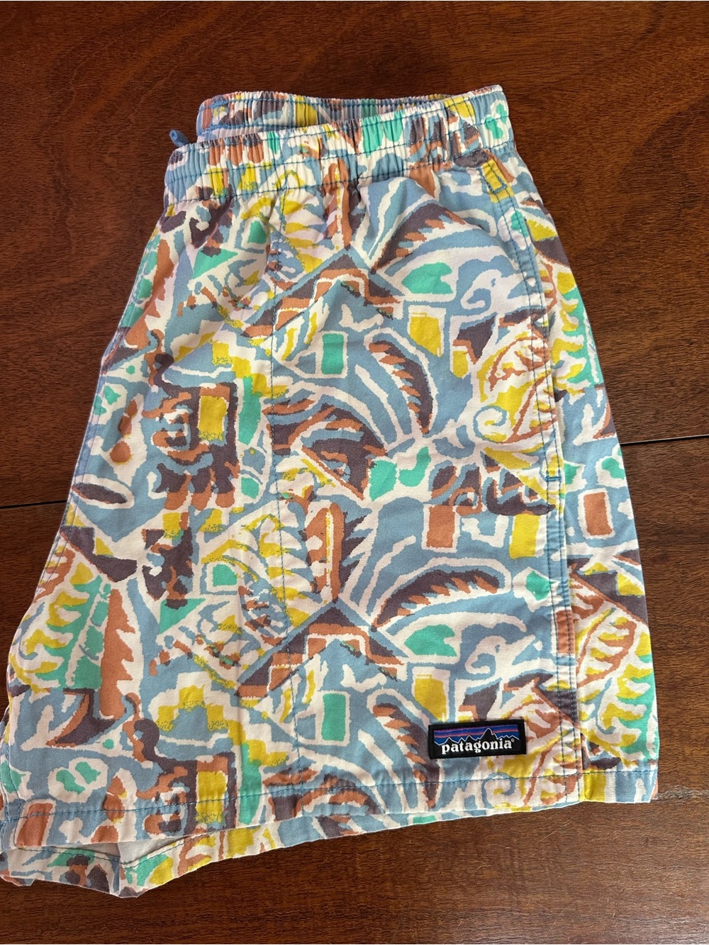 Patagonia Women’s Baggies Shorts Small 4” Inseam Abstract Print 100% Cotton